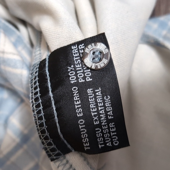 Salewa Polarlite Fleece Flannel 5 Size XXL In Baby Blue Plaid - Picture 5 of 11